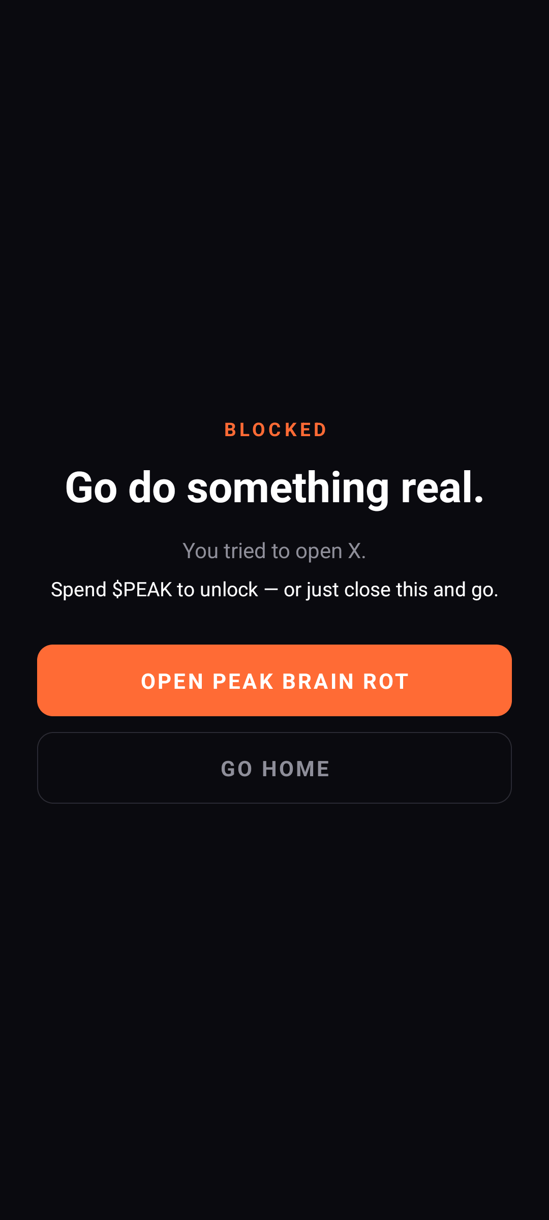 Full-screen block overlay